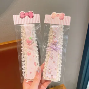 Cute lace floral hair bands for kids, sweet strawberry and bunny design hair accessories.
