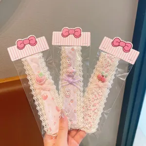 Girls cute lace floral hair band sweet pastoral bangs patch kids hair accessories
