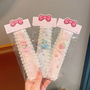 Cute floral lace bangs hair band for girls, sweet pastoral style fringe hair clip paste.