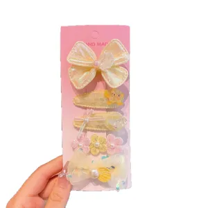 Kids hair clips set cute mermaid shell bow pearl hairpin cute accessories for little girls