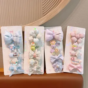 Joli ensemble de pinces à cheveux pour enfants avec nœuds fleurs et animaux pour jolies petites filles.