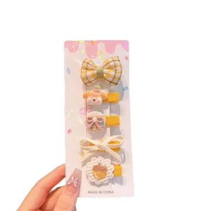 Kids hair clips set cute bow floral hairpin toddler girls hair accessories cute styling pin