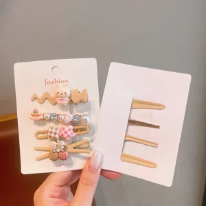 Süße koreanische Kinder Haarspitzen Set mit Harz Hase und Perlen Dekoration für Mädchen.