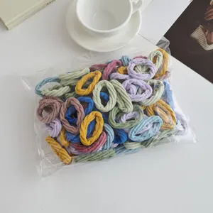 Colorful hair ties set in bag, high elasticity soft scrunchies pack for women daily styling.