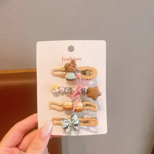Süße Kinder Haarklammern Set mit Harz Hase und Schleife Design für Mädchen Schmuck.