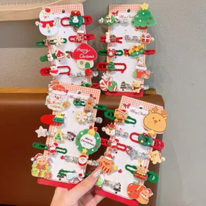 Christmas Hair Clips Kids Santa Claus Hairpins Cute Holiday Party Hair Accessories Festive Hair Decor For Girls