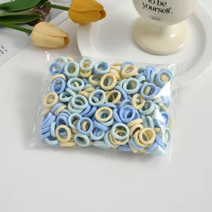 Mini seamless elastic hair ties for kids, colorful towel hair ropes, 2cm small hair bands.