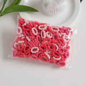 100 Stk Kinder Haargummis Frottee Elastische Haarbänder Rosa Süße Haarschmuck NEU