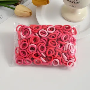 Kids 2cm elastic hair ties set small seamless mini towel ropes cute colorful bands for baby girl styling