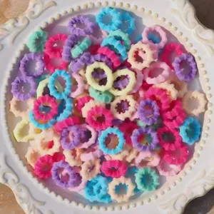 Bunte Haargummis für Kinder, weiche elastische Frottee Haargummis für Mädchen Pferdeschwanz.