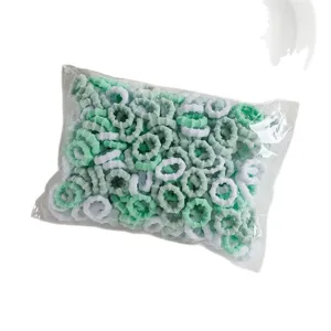Kinder elastische Haargummis im Set, weiche grüne und weiße Handtuch Haarbänder für tägliche Frisuren.