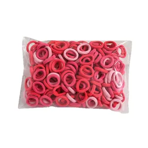 Kids hair ties colorful elastic rubber bands cute pink hair accessories for girls set