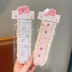 Kinder Ponyfrisur Haarpads süße Spitze Erdbeere Blumen Magie Aufkleber Pony Fix Styling Werkzeug