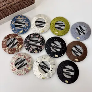 Hair bun maker lazy curler floral solid fabric hair clips for elegant hairstyles styling tool
