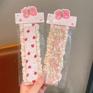 Kinder Ponyhaar Grips Süße Erdbeere Blumen Spitze Patch Haarschmuck Mädchen Alltag
