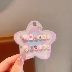 Kinder Cartoon künstliche Nägel süße 3D Acryl Fake Nägel Set für Kinder Alltag!