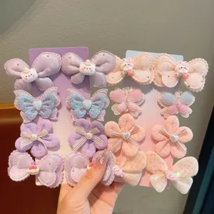 Ensemble pinces à cheveux enfant papillon fleur barrettes mignonnes accessoires fille détail