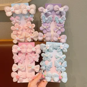 Enfants Coloré Dégradé Nœud Pinces à Cheveux Mignon Petite Fille Accessoires De Cheveux Doux Nœud Épingles À Cheveux Décoration
