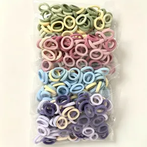 Kids Hair Ties Candy Color Elastic Rubber Bands Soft Seamless Hair Ropes Girls Daily Hair Accessories Headwear