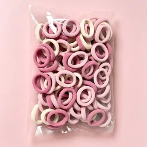 Kids candy color hair ties elastic rubber bands for girls hair styling, cute soft hair accessories.
