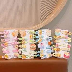 Colorful dopamine cute hair clips set for kids and girls, sweet cartoon duckbill clips.