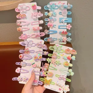 Süße Cartoon Haarspangen Legierung Harz Haarnadeln Tier Blumen Seitenclips Für Kinder Mädchen Haaraccessoires