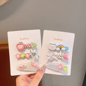 Set de pinzas para el cabello lindas para niños color macaron accesorios para niñas