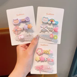 Bonito juego de pinzas para el cabello macaron para niños accesorios de dibujos animados dulces