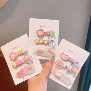 Bonito juego de horquillas macaron para niños accesorios de cabello de dibujos animados