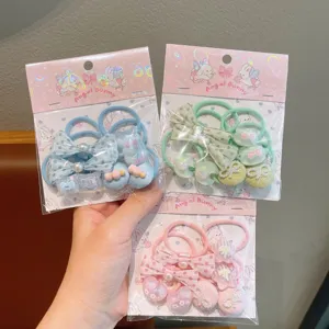 Cute cartoon rabbit hair ties for baby, Korean style sweet animal children hair accessories set.