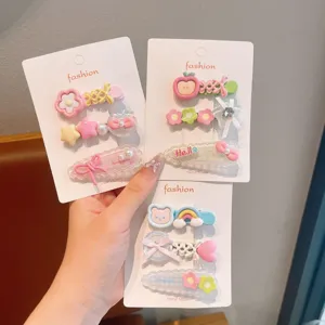 Lindo juego de horquillas de dibujos animados de color macaron para niñas pasadores de pelo dulces