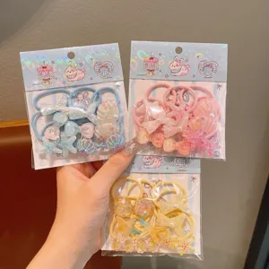 cute cartoon star shell hair ties set children resin hair accessories daily uses