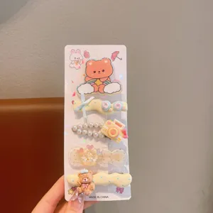 Set di fermagli per capelli con simpatici cartoni animati per bambini, forcine in resina.