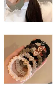Minimalist heart scrunchies set, high elasticity hair ties for cute daily ponytails.