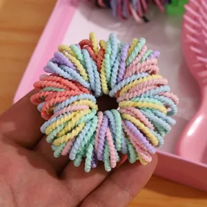 Colorful spiral hair ties for kids, cute elastic hair ropes bundle, vibrant styling accessories