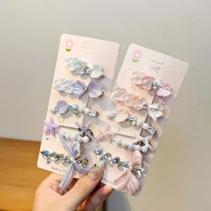Dopamine hair clips set for women cute pearl starfish shell hair accessories fashion girl