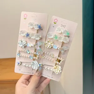 Summer new mermaid starfish shell girls hair clips cute side clips sweet hair accessories