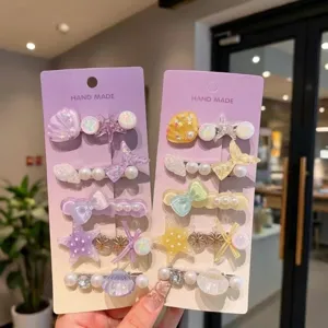 Dopamine hairpin set for women girls pearl star shell starfish hair clips cute summer sweet hair accessories