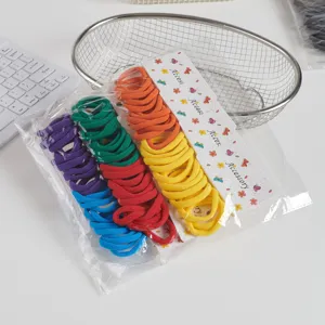 Multi-color high elasticity seamless hair ties rubber bands set with packaging card.