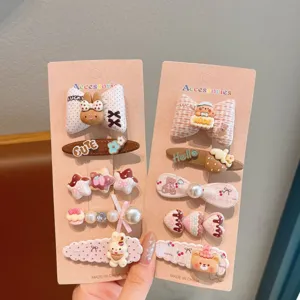 Cute cartoon hair clips set sweet bow duckbill hairpins sweet girl hair accessories