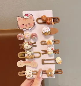 Cute cartoon hair clips set for kids sweet style sweet decorative accessories for daily wear