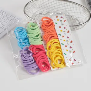 High elasticity seamless colorful hair ties basic elastic bands with cute cards