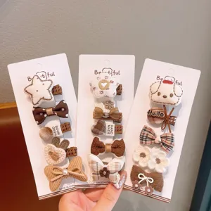 Jolies pinces à cheveux nœud à carreaux pour bébés filles, accessoires de cheveux en tissu.
