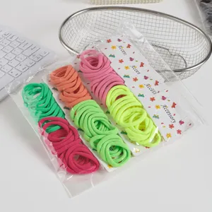 Elastic hair ties set multicolored seamless hair bands for women and girls daily wear