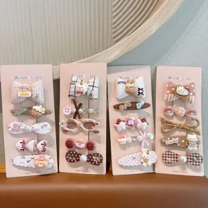 Cute sweet hair clips set for women girls cute cartoon bow hairpins cute hair accessories