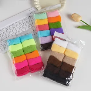 Nahtlose dicke Frottee Haargummis Set, bunte elastische Zopfgummi für den täglichen Gebrauch.