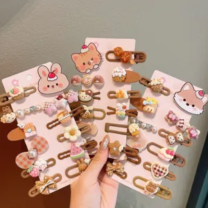 Cute cartoon hair clips for kids, sweet animal resin side clips, fashion hair accessories.