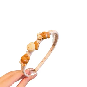 Kids cute bear headband Korean style fabric non-slip hair hoop cute cartoon hair accessories