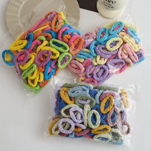 Colorful hair ties packed in bags, high elasticity elastic rubber bands, simple daily hair styling accessories.