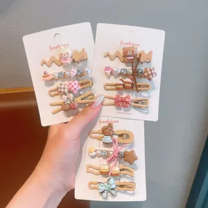Kinder süße Haarklammern Set Harz Cartoon Bär Entenschnabel Klammern Haarstyling Zubehör